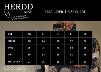 HERDD merch Base layer - Size Chart