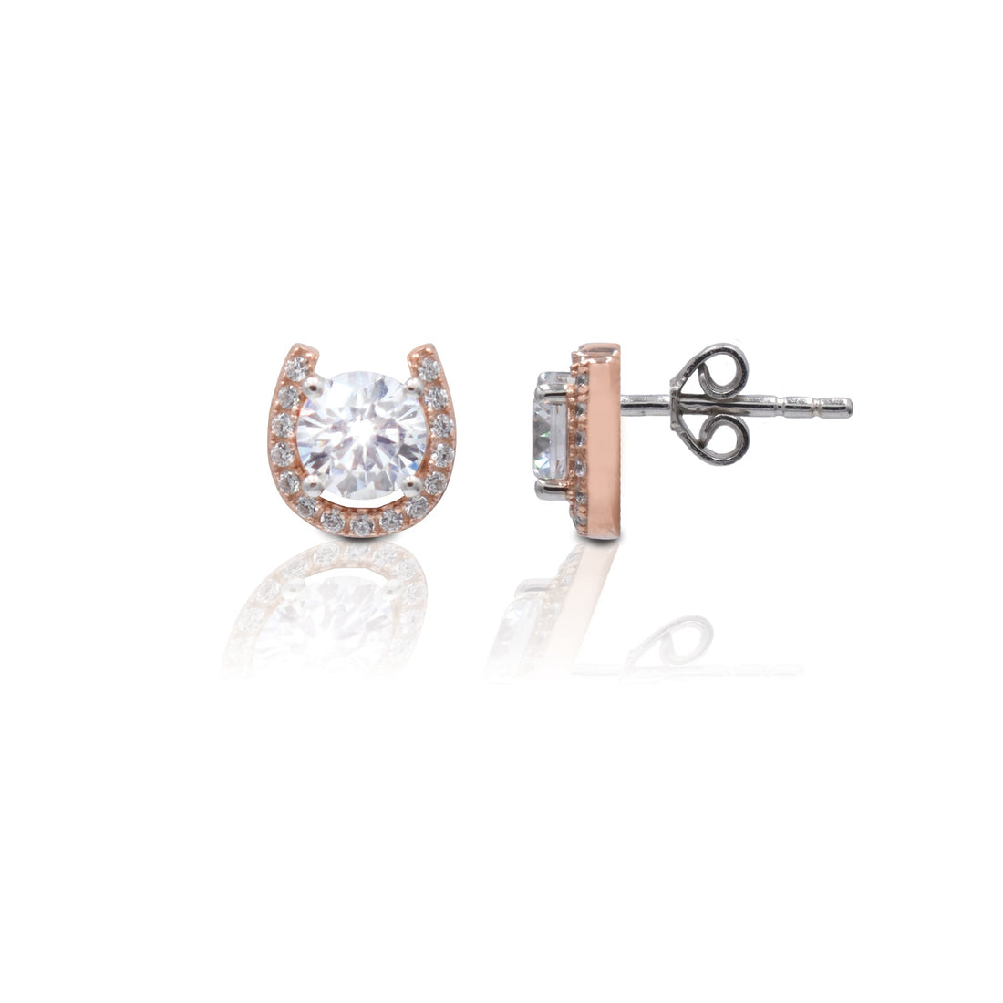 Kelly Herd Earrings Rose Gold Plated Horseshoe Stud