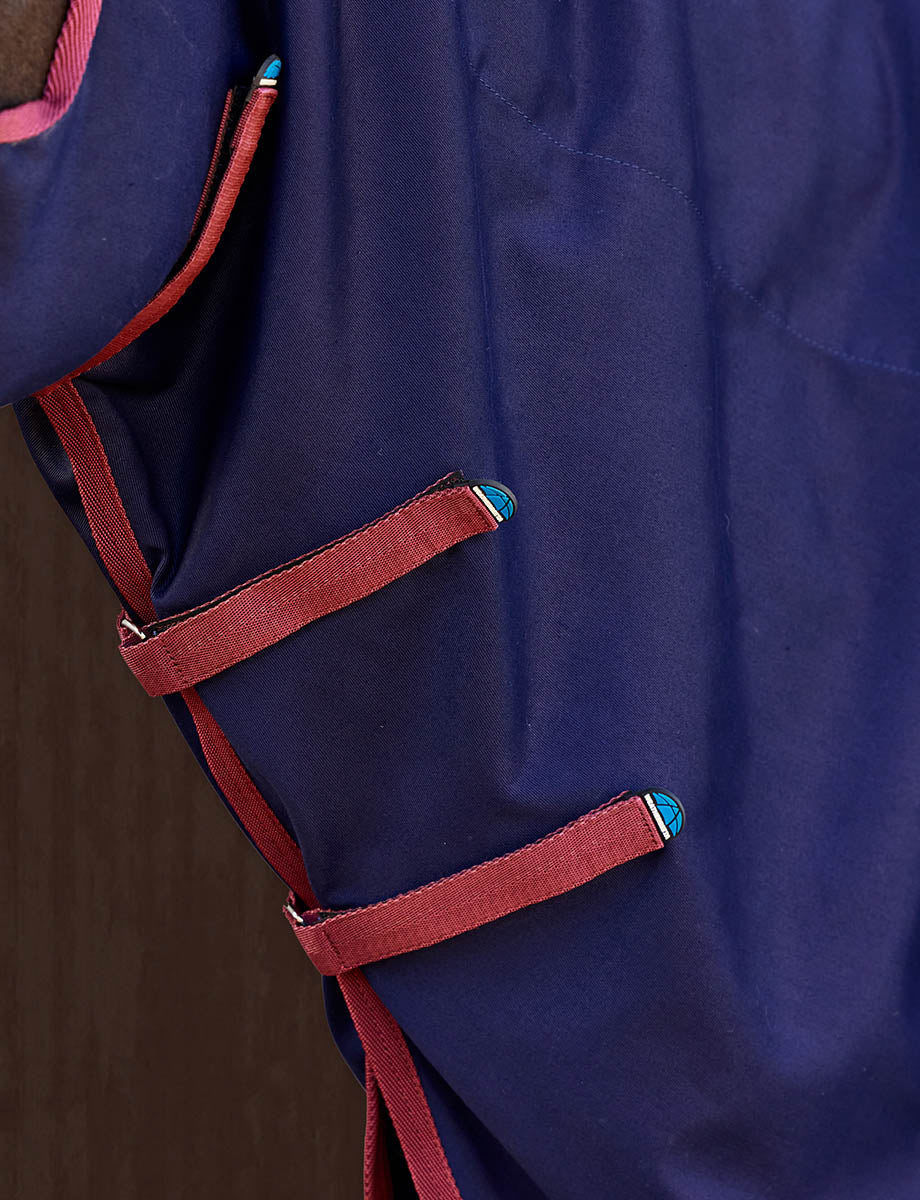 Weatherbeeta Show Sheet Hood - Navy/Burgundy detail 1