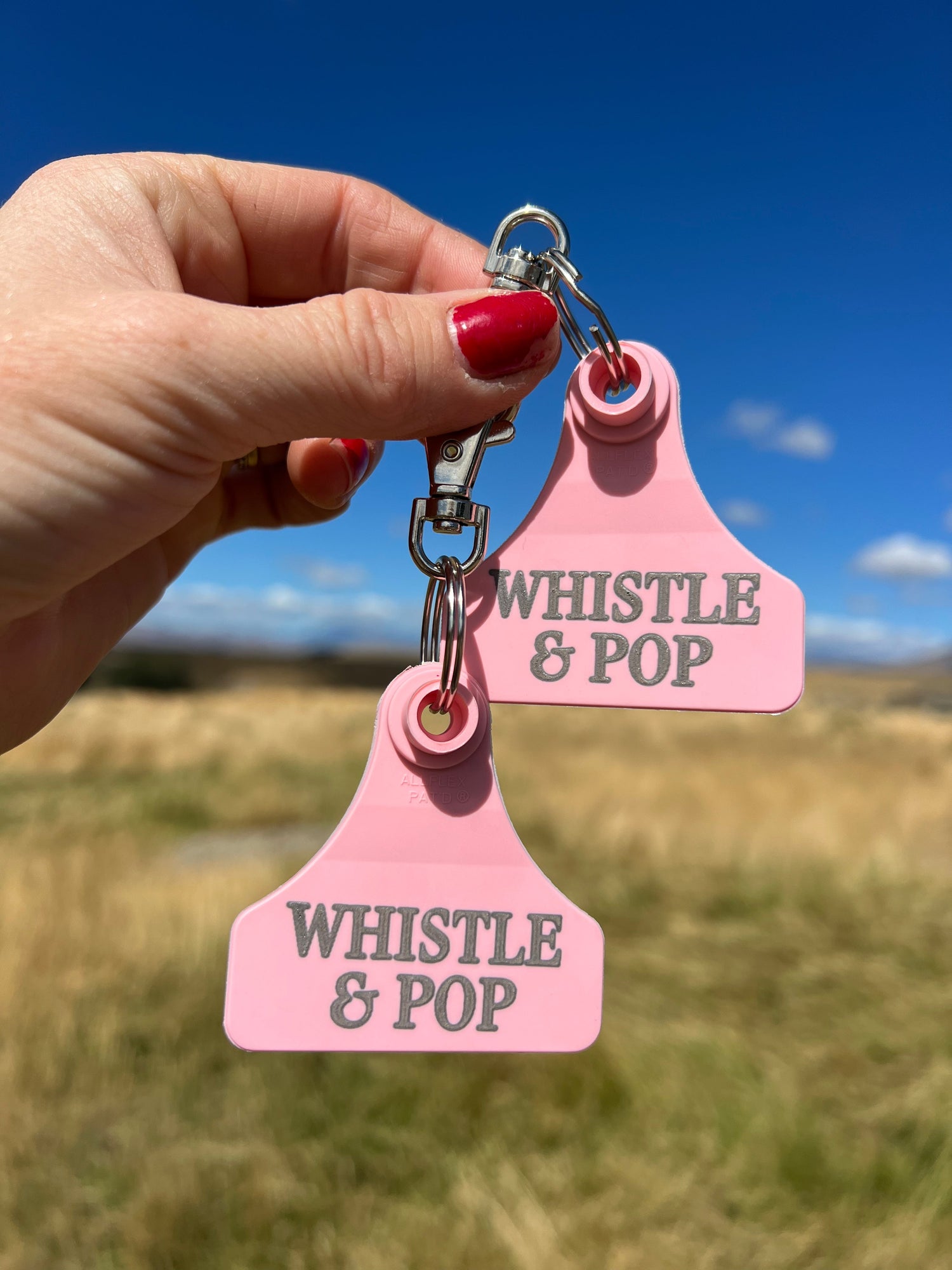 Whistle &amp; Pop Cattle Tag Keychain