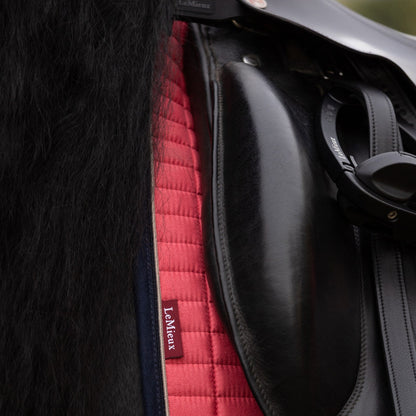 LeMieux Suede Dressage Square Cranberry lifestyle