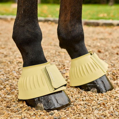 LeMieux Rubber Bell Boots Lemonade lifestyle