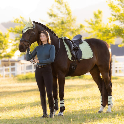 LeMieux Suede Dressage Square Macaron lifestyle