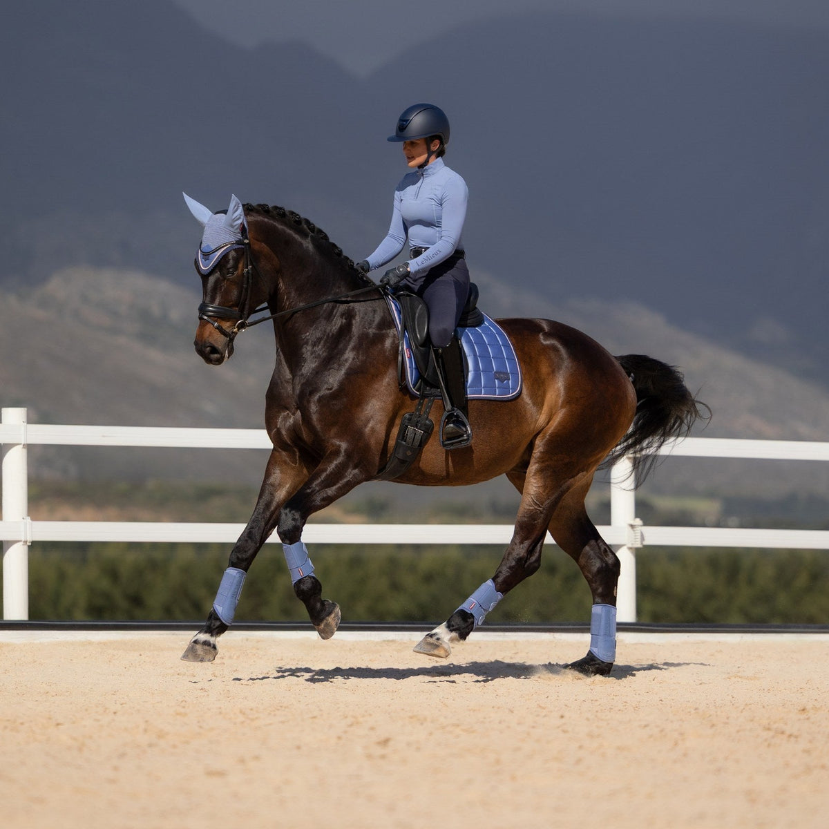 LeMieux Loire Classic Dressage Square Powder Blue lifestyle