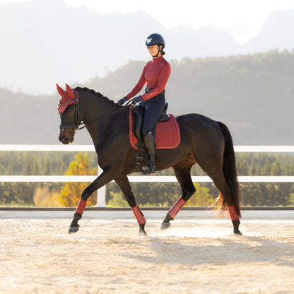 LeMieux Suede Dressage Square Russet lifestyle
