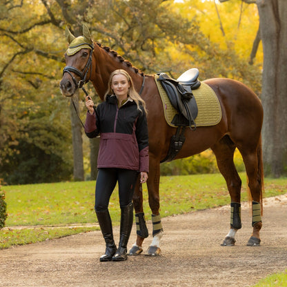 LeMieux Suede Dressage Square Gooseberry lifestyle