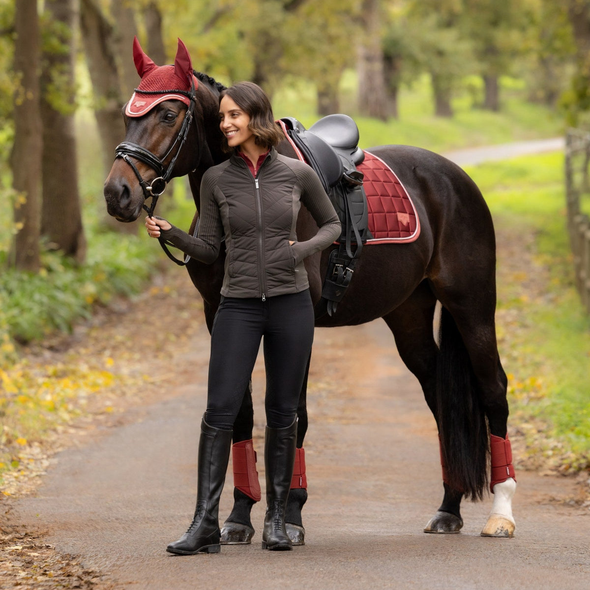 LeMieux Loire Classic Dressage Square Russet lifestyle
