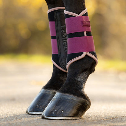LeMieux Air-Tek Grafter Brushing Boots Blackberry lifestyle