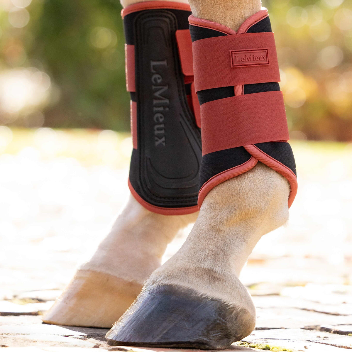 LeMieux Air-Tek Grafter Brushing Boots Russet lifestyle
