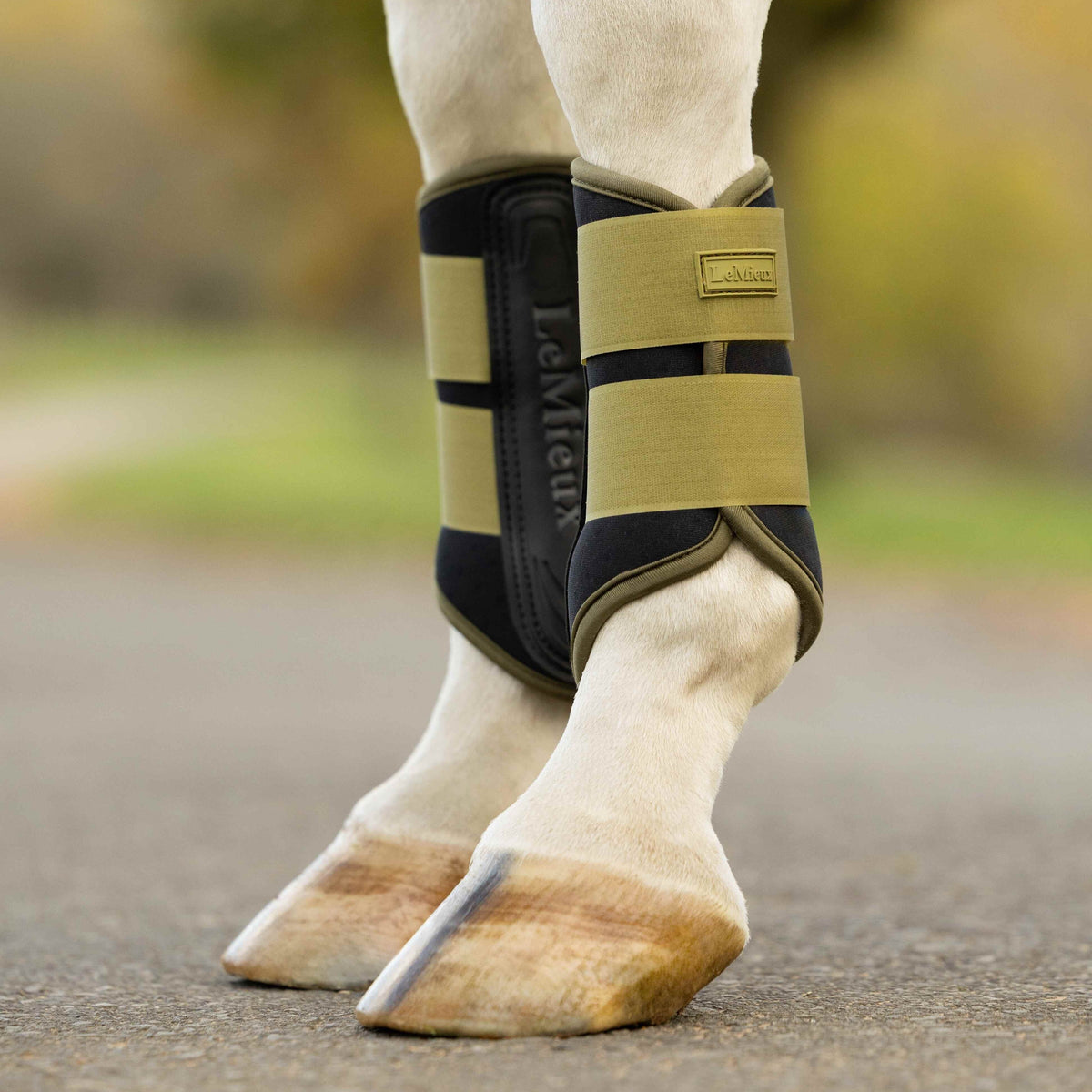 LeMieux Air-Tek Grafter Brushing Boots Gooseberry lifestyle