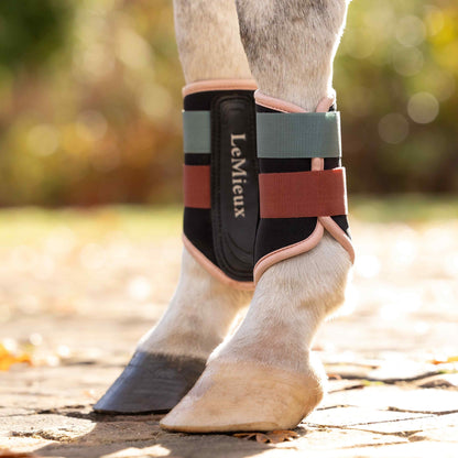 LeMieux Air-Tek Grafter Brushing Boots Aloe/Spiced Earth lifestyle