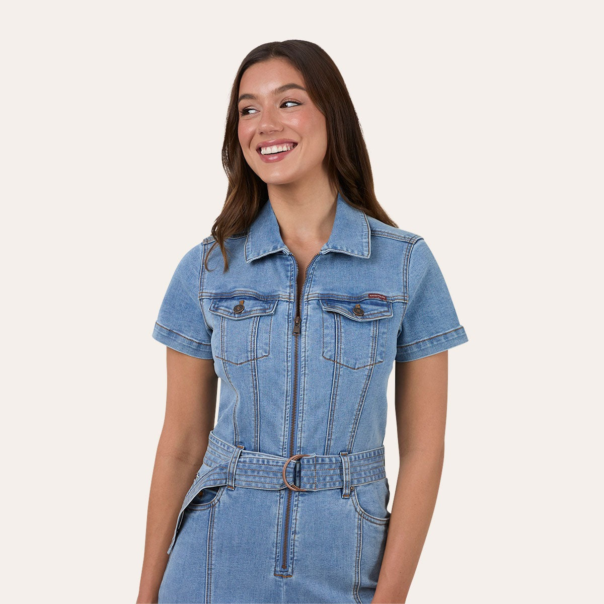 Ringers Western Jazmine Womens Bootleg Jumpsuit Light Blue