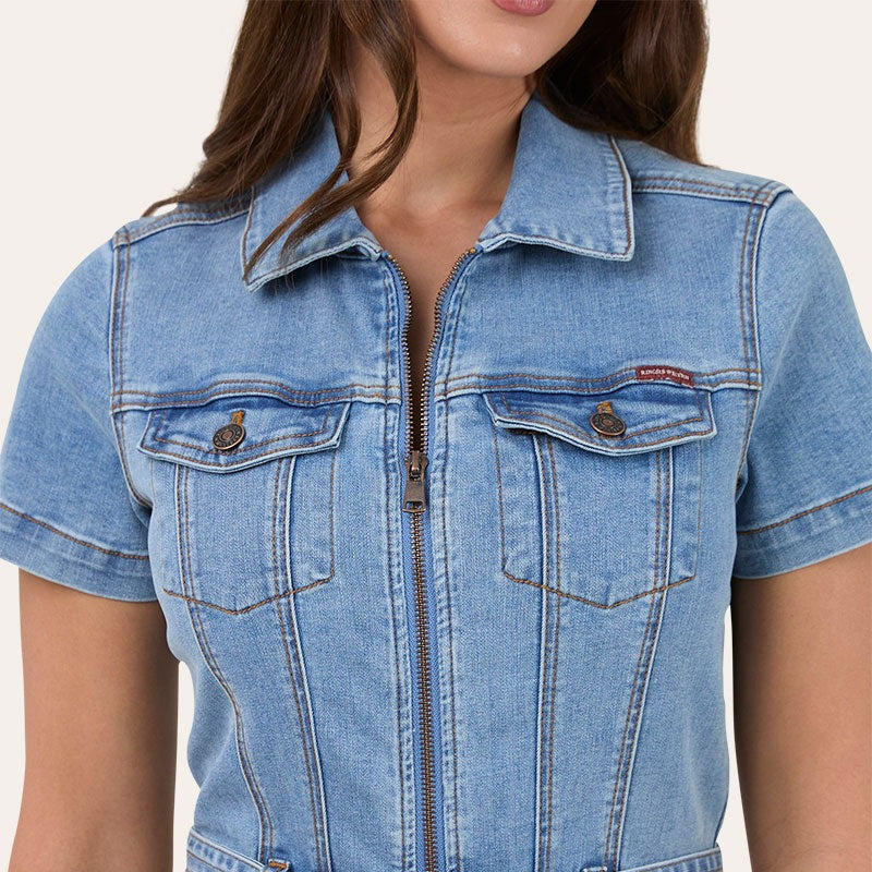 Ringers Western Jazmine Womens Bootleg Jumpsuit Light Blue