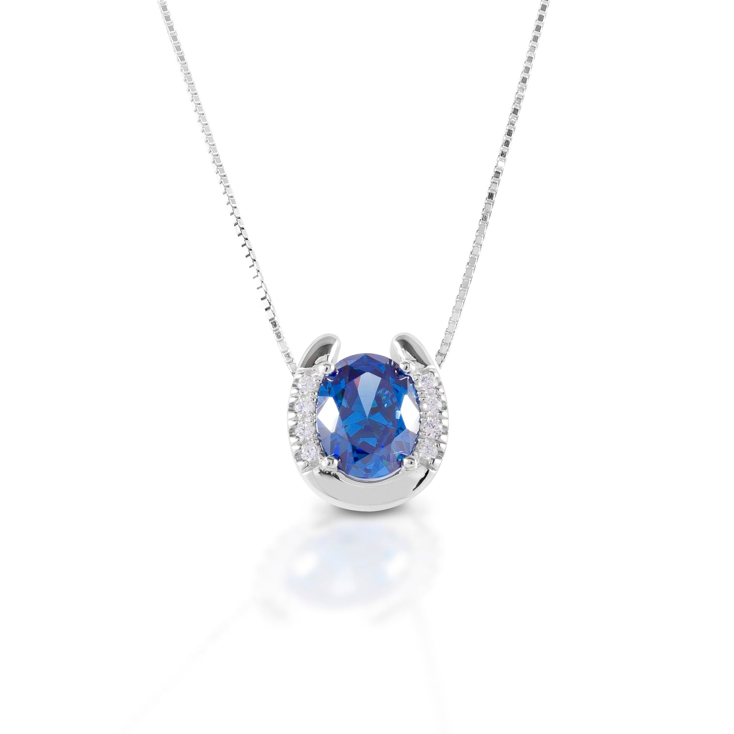 Kelly Herd Necklace Blue Stone Horseshoe