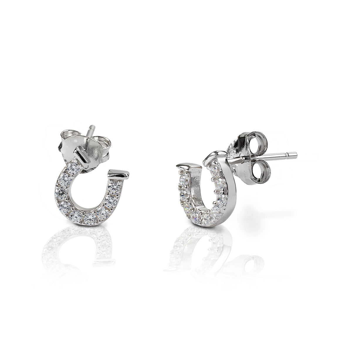 Kelly Herd Earrings Clear Horseshoe Earrings