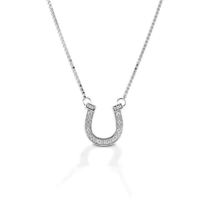 Kelly Herd Necklace Pave Horseshoe