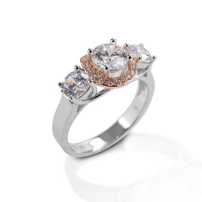 Kelly Herd Small Three Stone Rose 14k Gold Horseshoe Ring