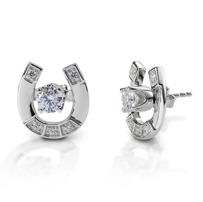 Kelly Herd Earrings Stud with Horseshoe Jacket