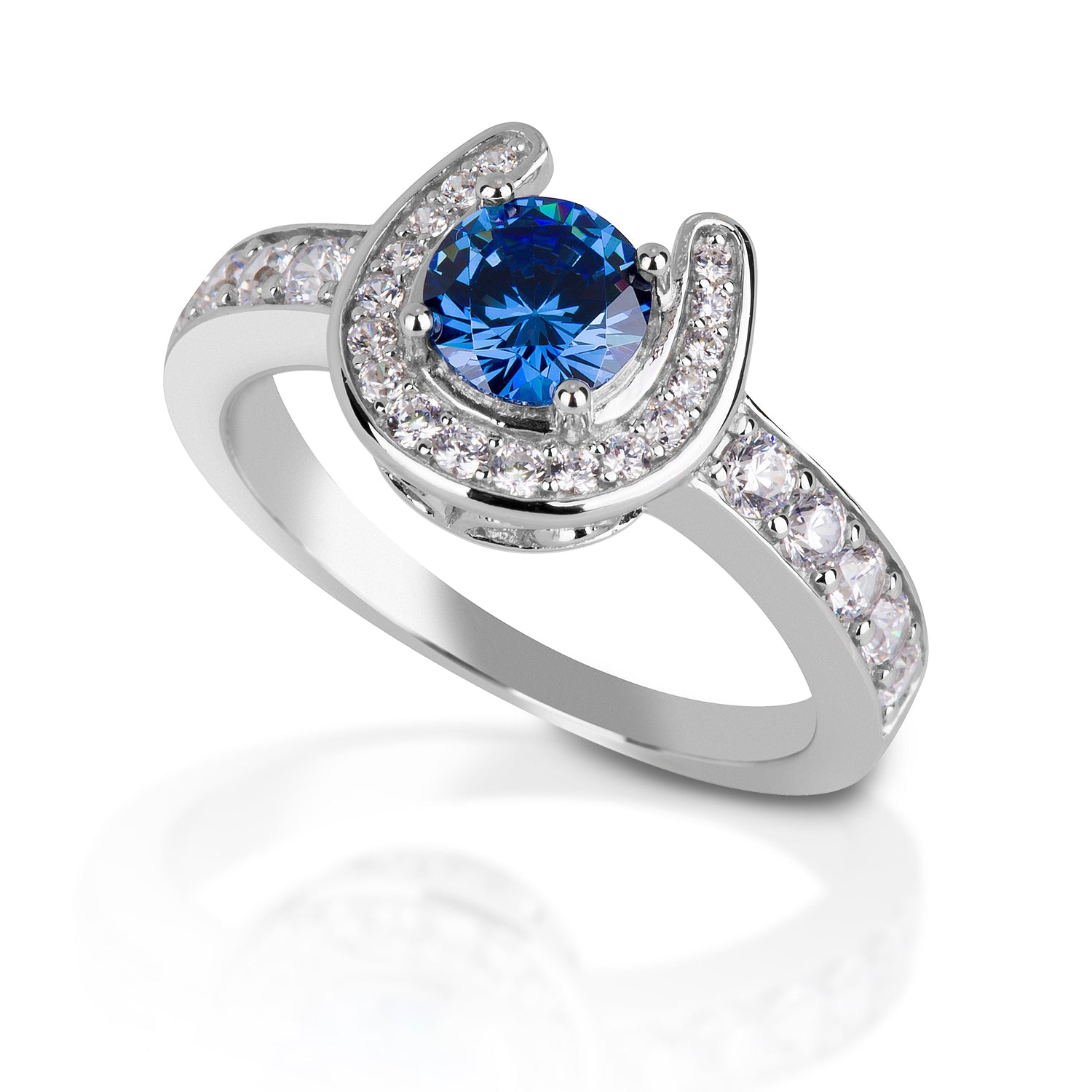 Kelly Herd Blue Stone Horsehose Ring