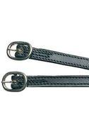Kincade Stitched Leather Spur Straps - Black