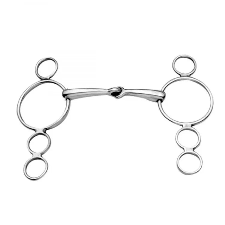 Korsteel Stainless Steel Jointed 3 Ring Dutch Gag Bit