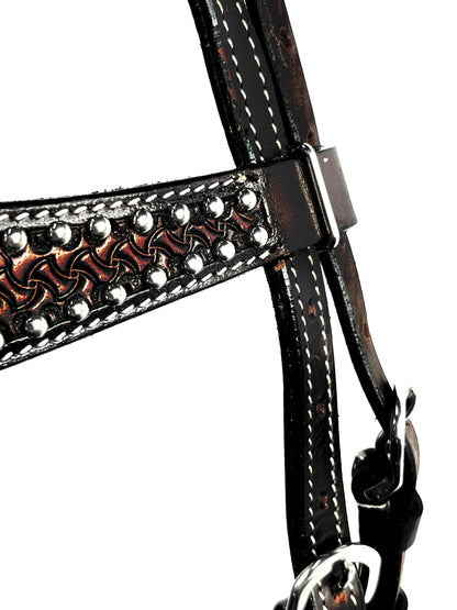 Ezy Ride Bridle Shaped Brow with Dots and Stamping