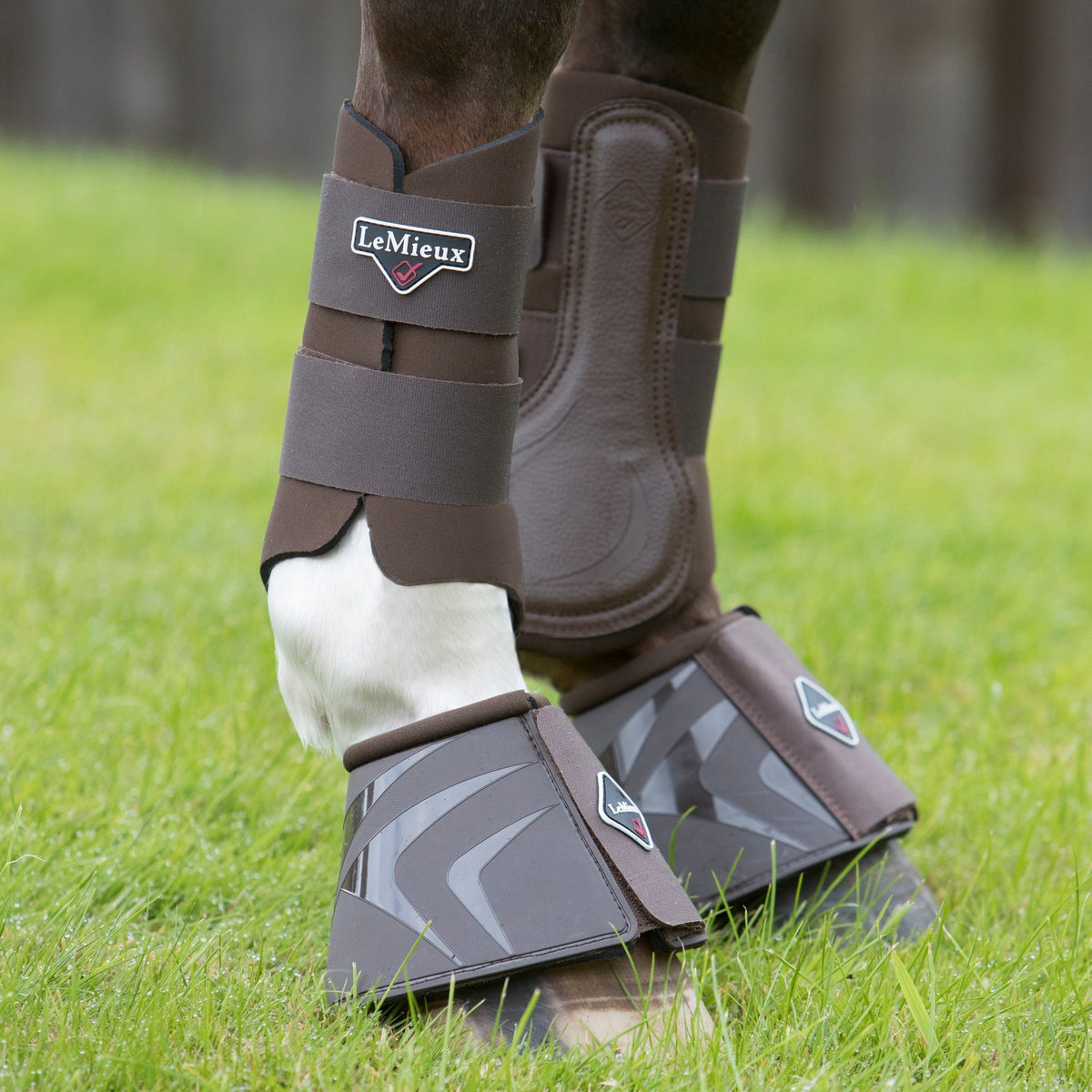 LeMieux Grafter Brushing Boot Brown lifestyle
