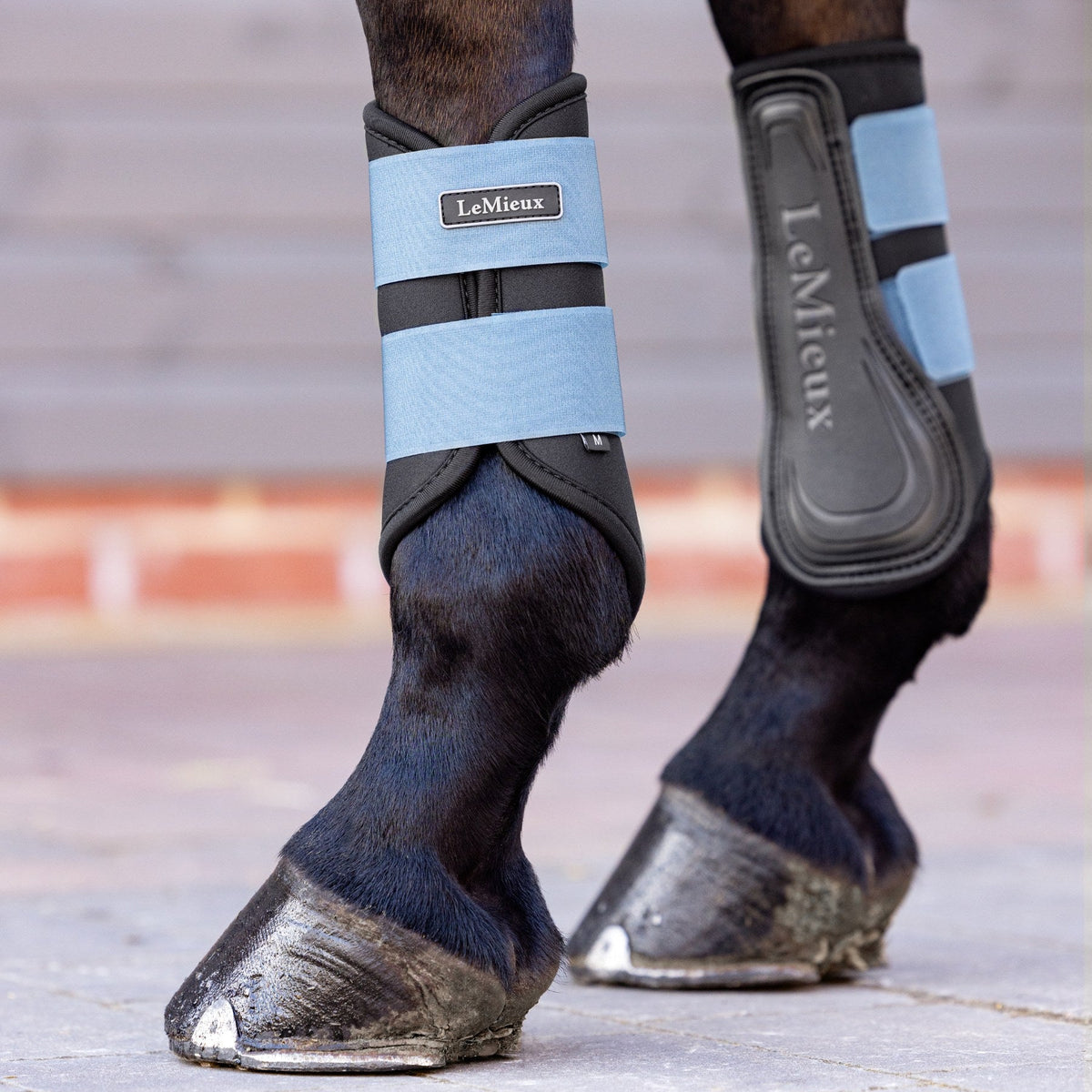 LeMieux Grafter Brushing Boot Ice Blue lifestyle