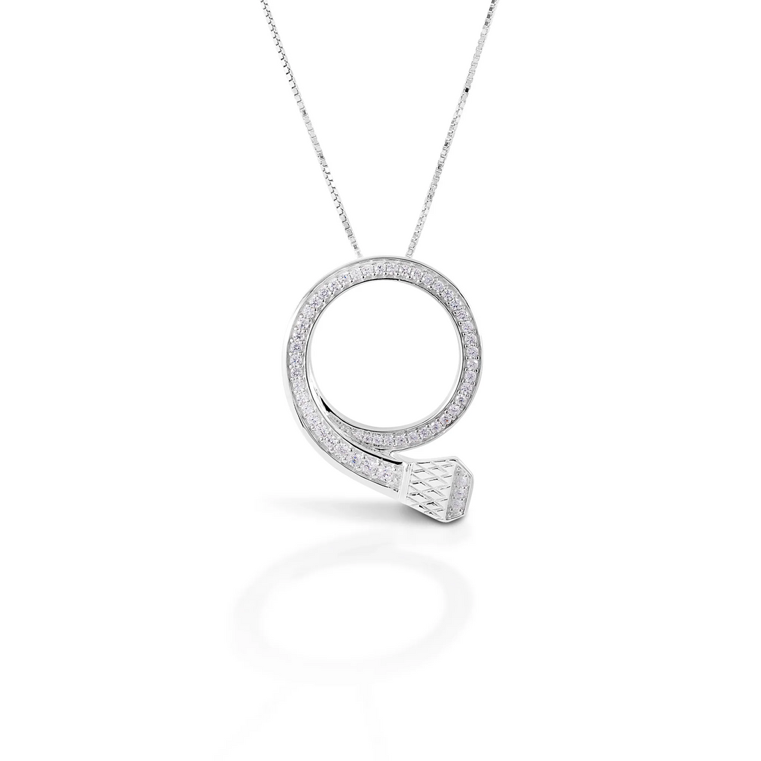 Kelly Herd Necklace Pav√© Circle Nail Pendant