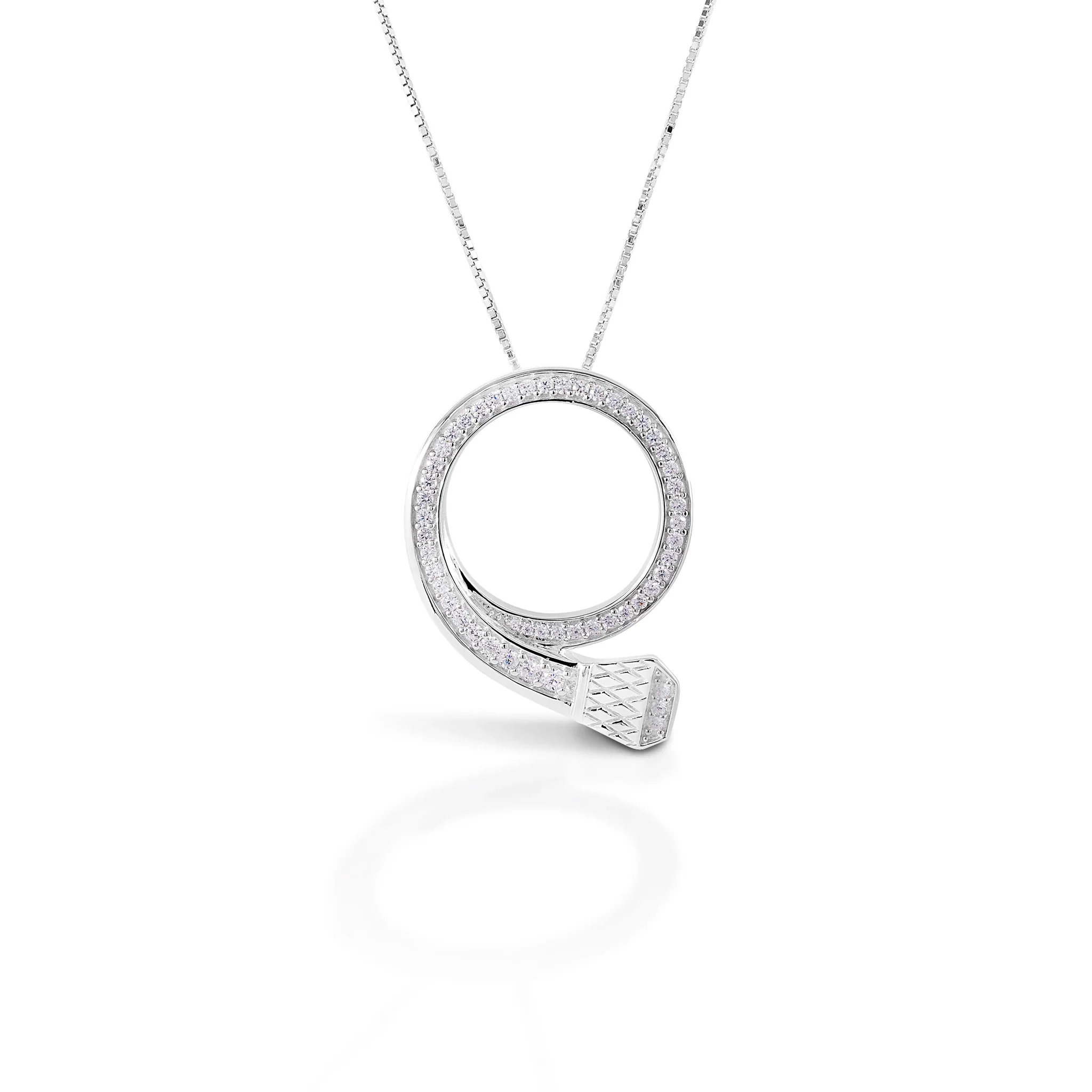 Kelly Herd Necklace Pavé Circle Nail Pendant