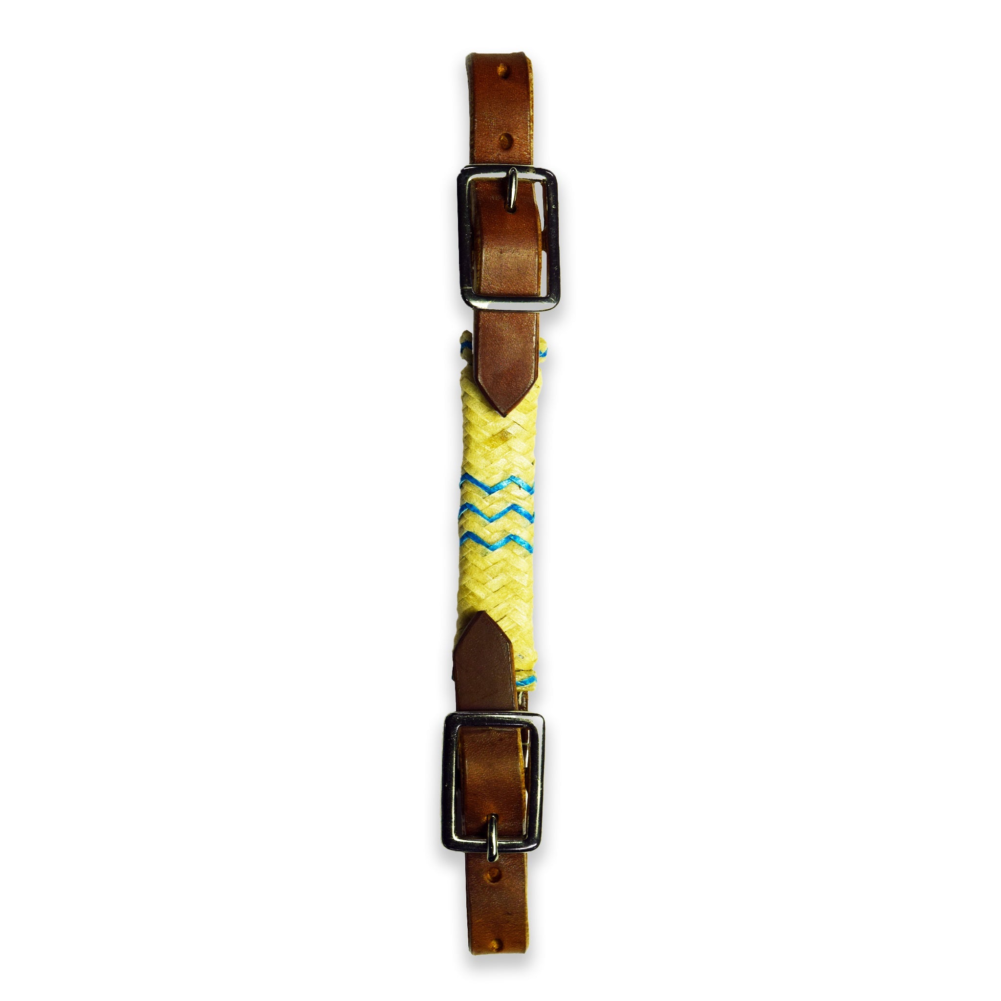 Ezy Ride Curb Strap with White &amp; Turquoise Lacing Harness