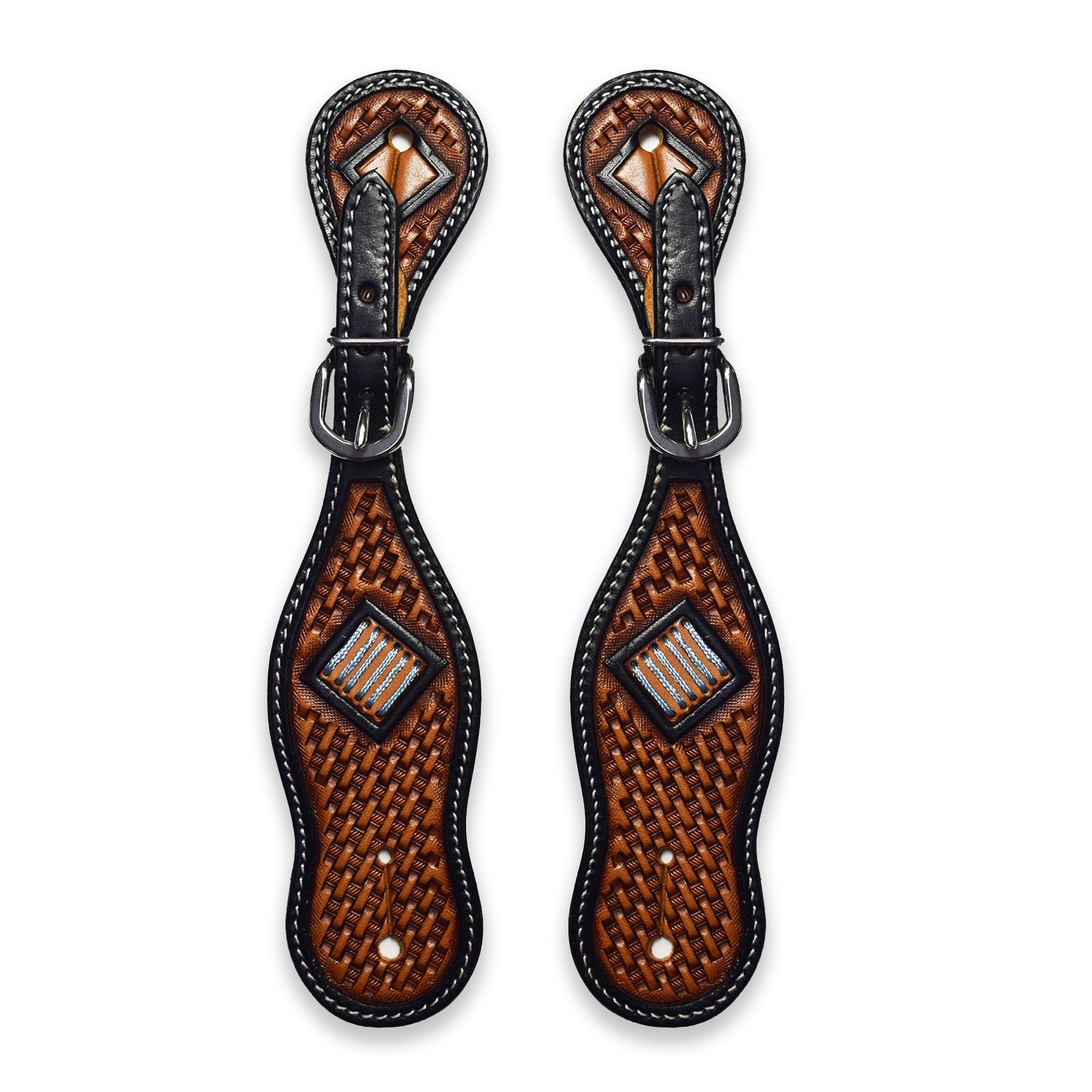 Ezy Ride Spur Strap with Basket Stamping Two Tone