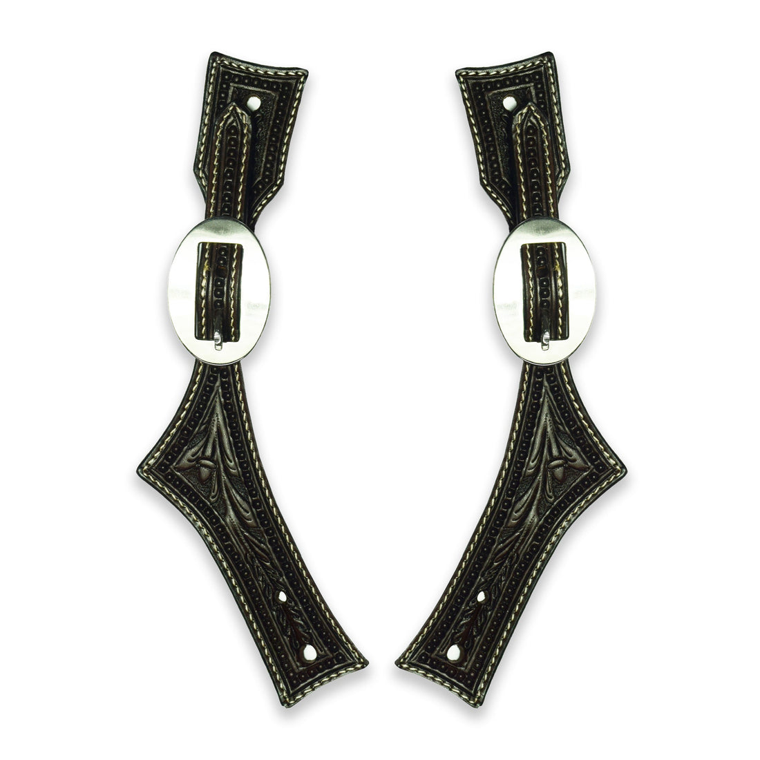 Ezy Ride Spur Strap Floral Hatched Stamping Chocolate