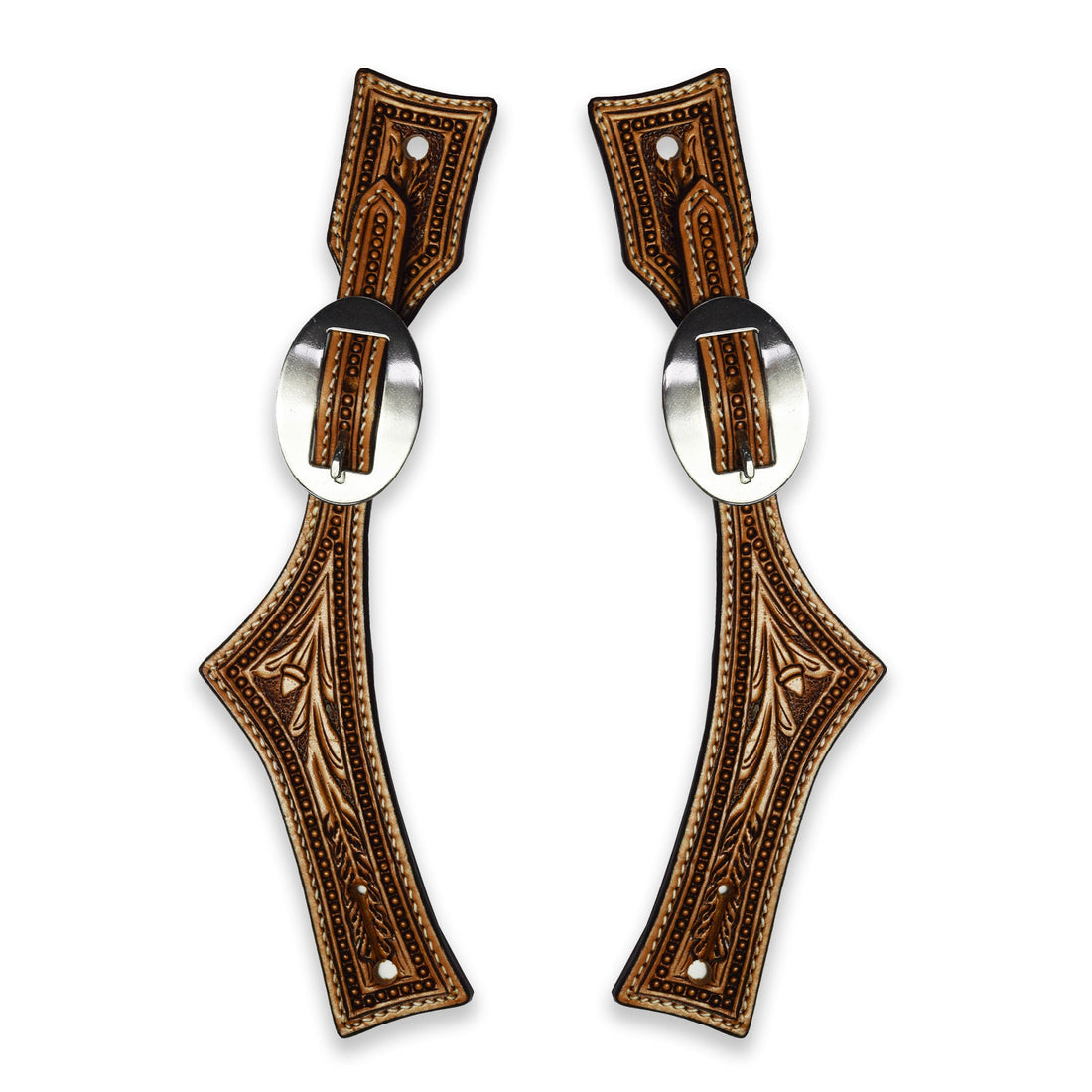 Ezy Ride Spur Strap Floral Hatched Stamping Light Oil