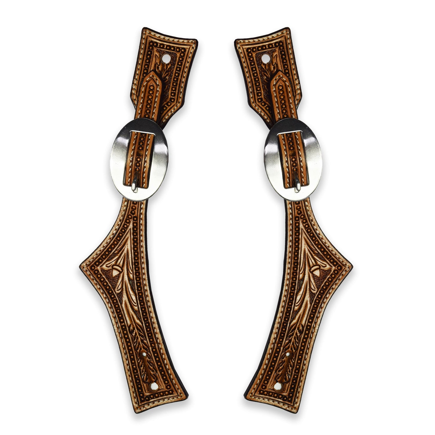 Ezy Ride Spur Strap Floral Hatched Stamping Light Oil