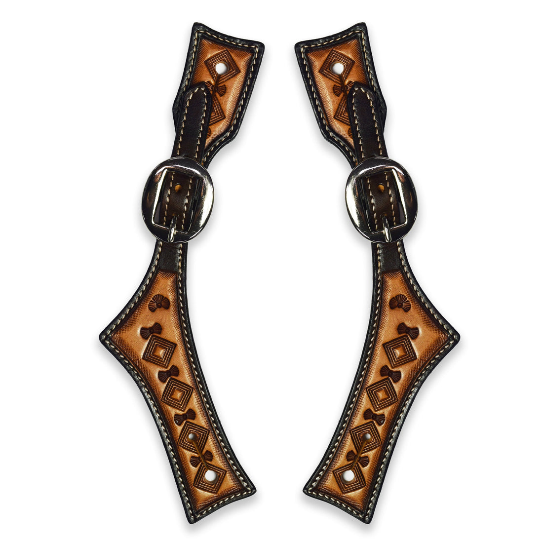 Ezy Ride Spur Stap Hatched Diamond Stamping Two Tone