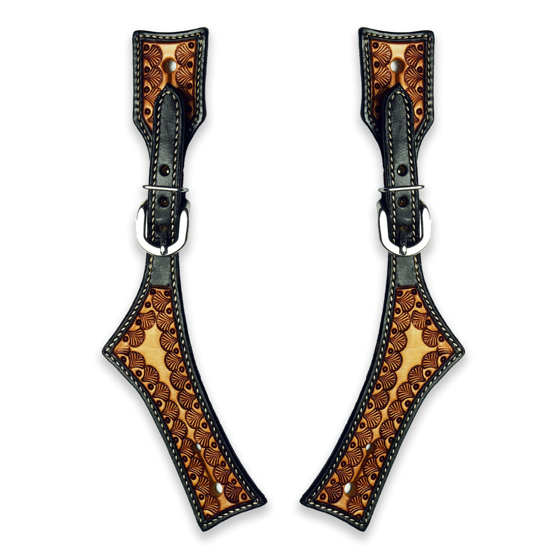 Ezy Ride Spur Stap Hatched Shell Stamping Two Tone