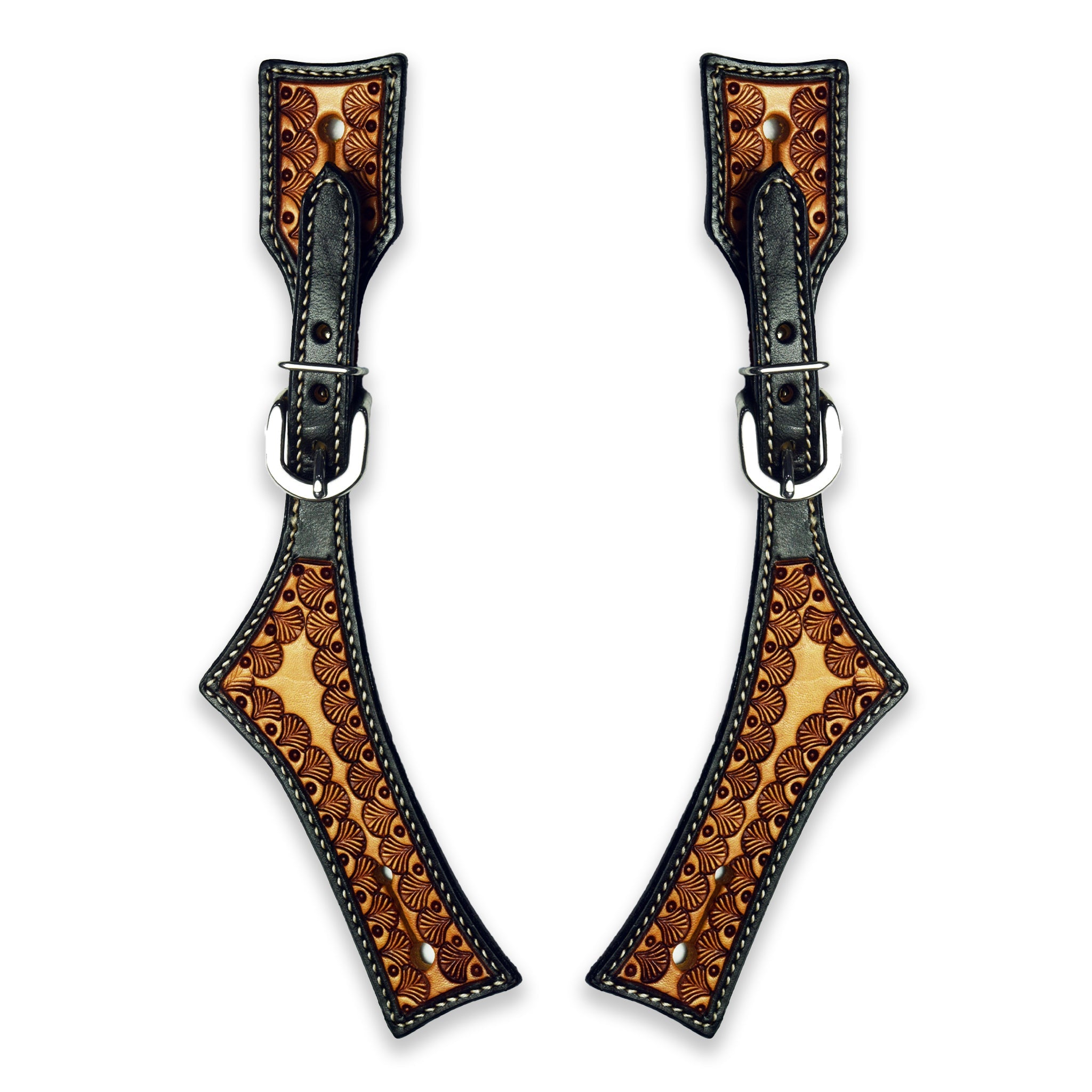 Ezy Ride Spur Stap Hatched Shell Stamping Two Tone