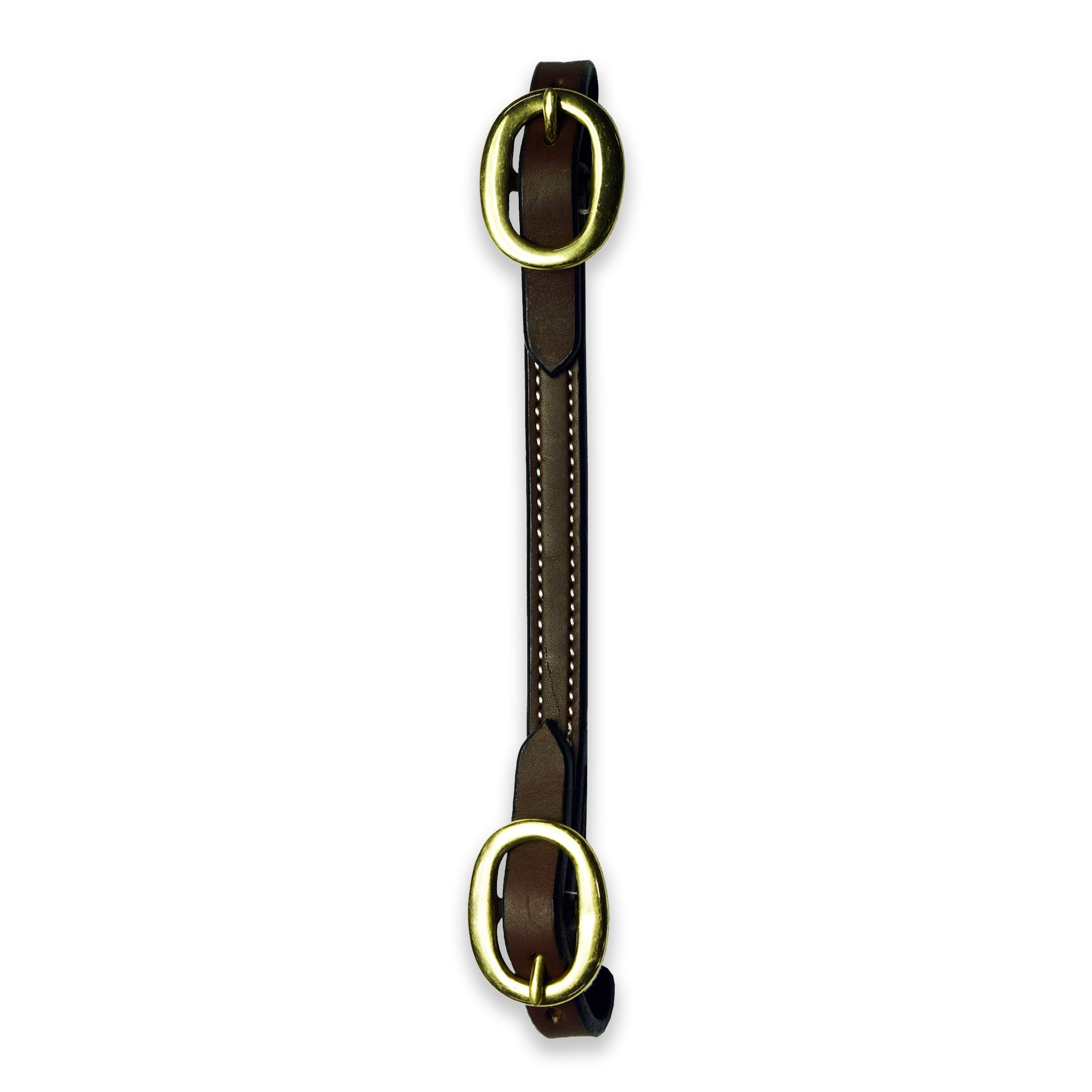Ezy Ride Curb Strap with Brass Buckles Chocolate