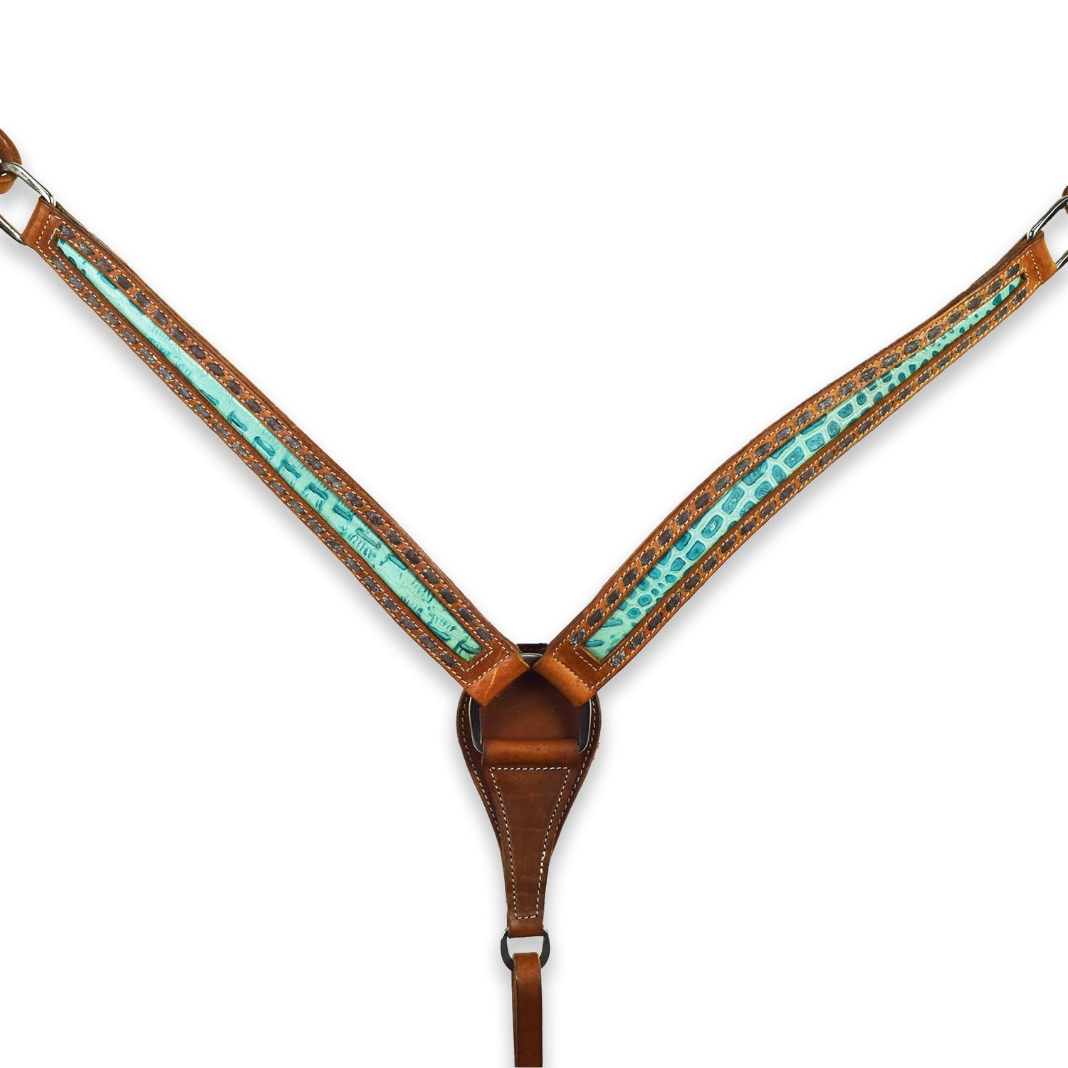 Ezy Ride Breastplate with Turquoise Croc Print Harness