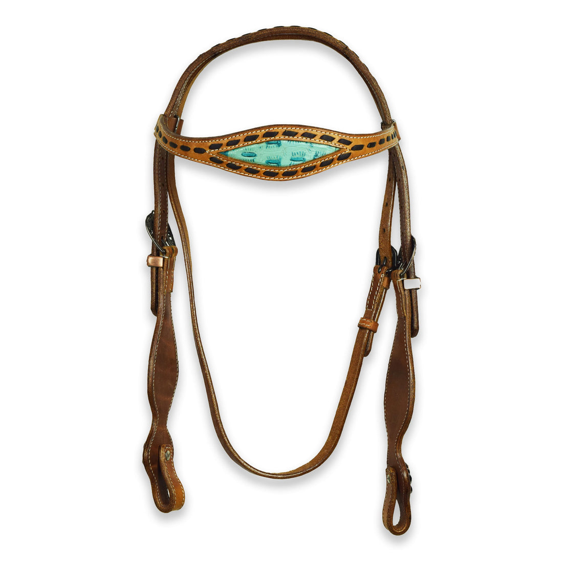 Ezy Ride Bridle with Turquoise Croc Print Harness