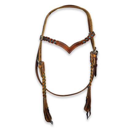 Ezy Ride Bridle V Brow Blue Plaiting Harness