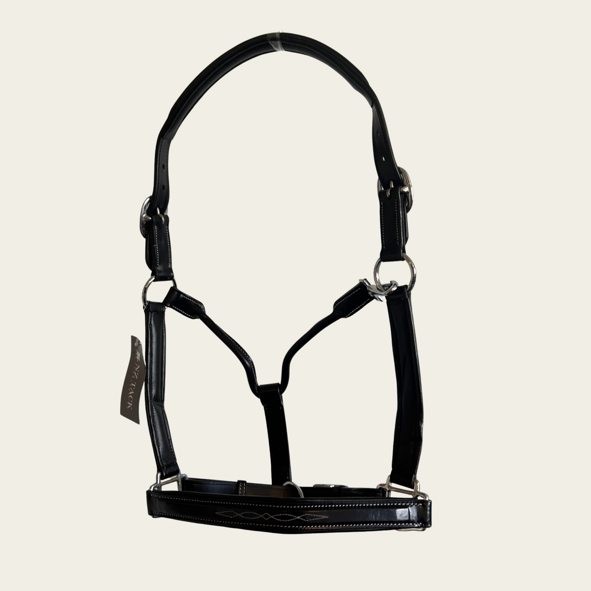 NZ Tack Padded Leather Halter - Black
