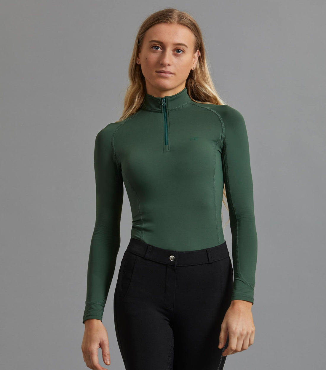 Description:Ombretta Ladies Technical Riding Top_Colour:Green_Position:1