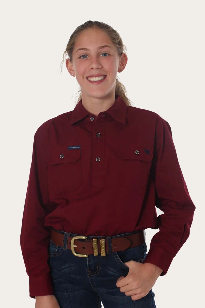 Ringers Western Ord River Half Button Kids Work Shirt