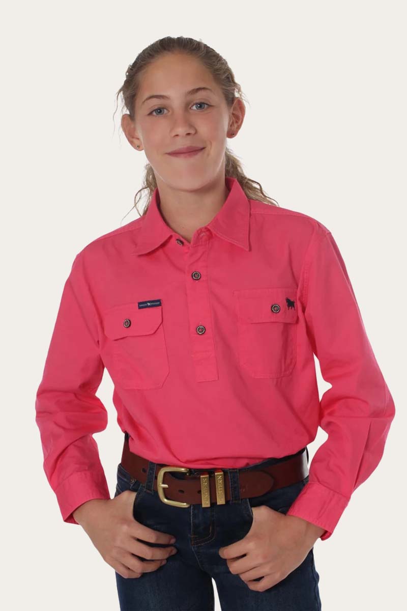 Ringers Western 
 Ord River Kids Half Button Work Shirt - Melon