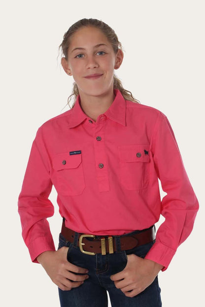 Ringers Western 
 Ord River Kids Half Button Work Shirt - Melon
