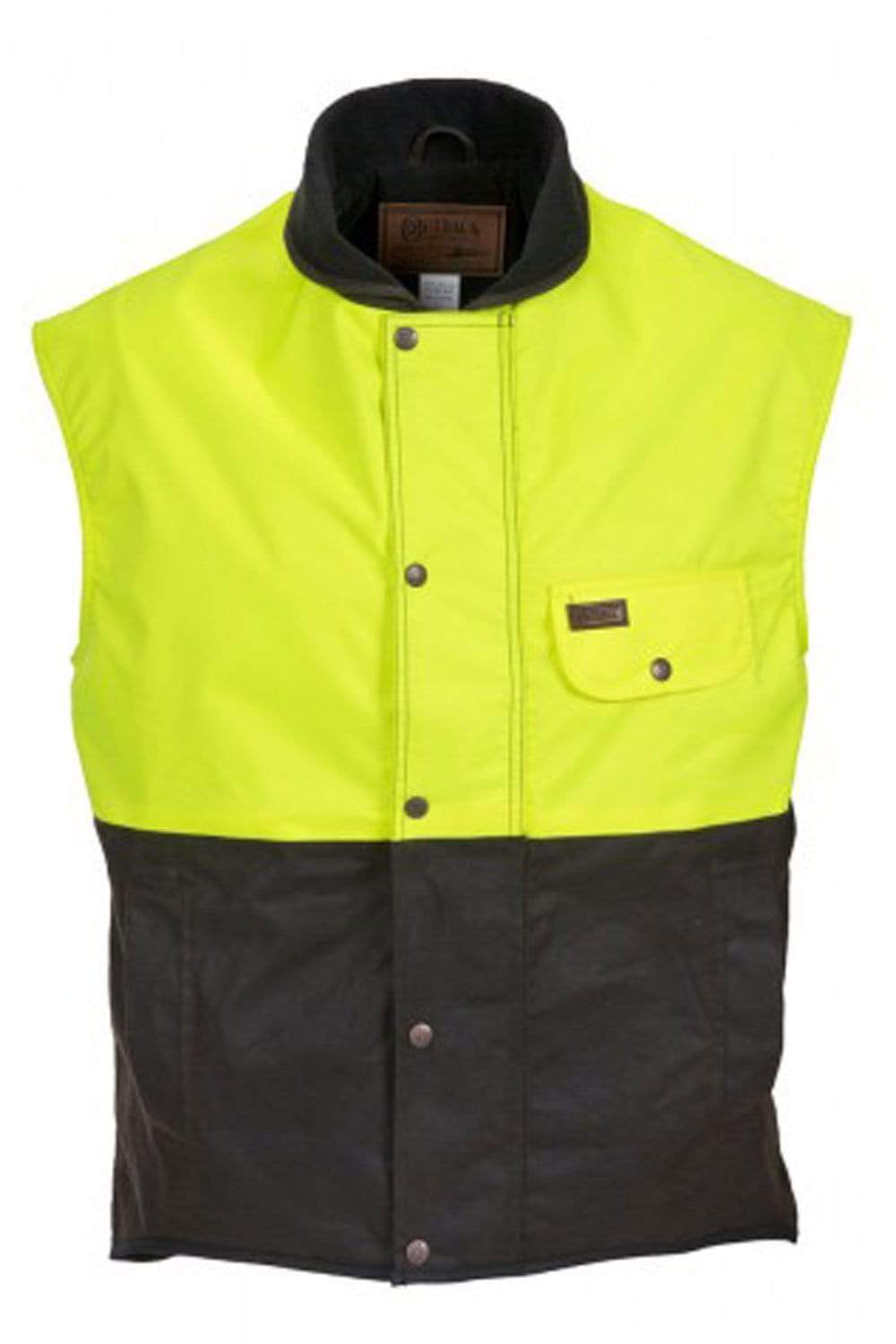 Outback Trading Co Hi-Vis Oilskin Vest - Yellow