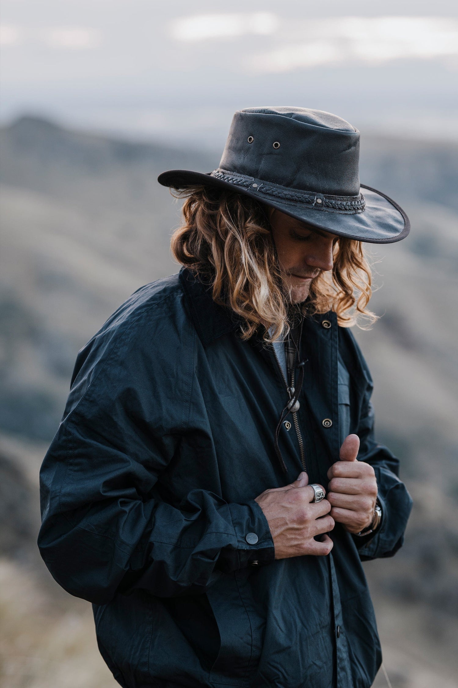 Outback Trading Co Ironbark Leather Hat