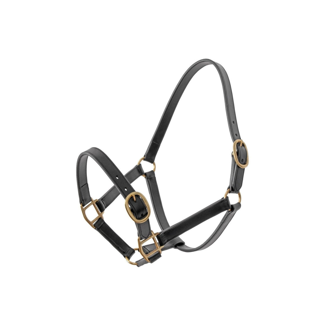 Platinum Leather Halter - Black